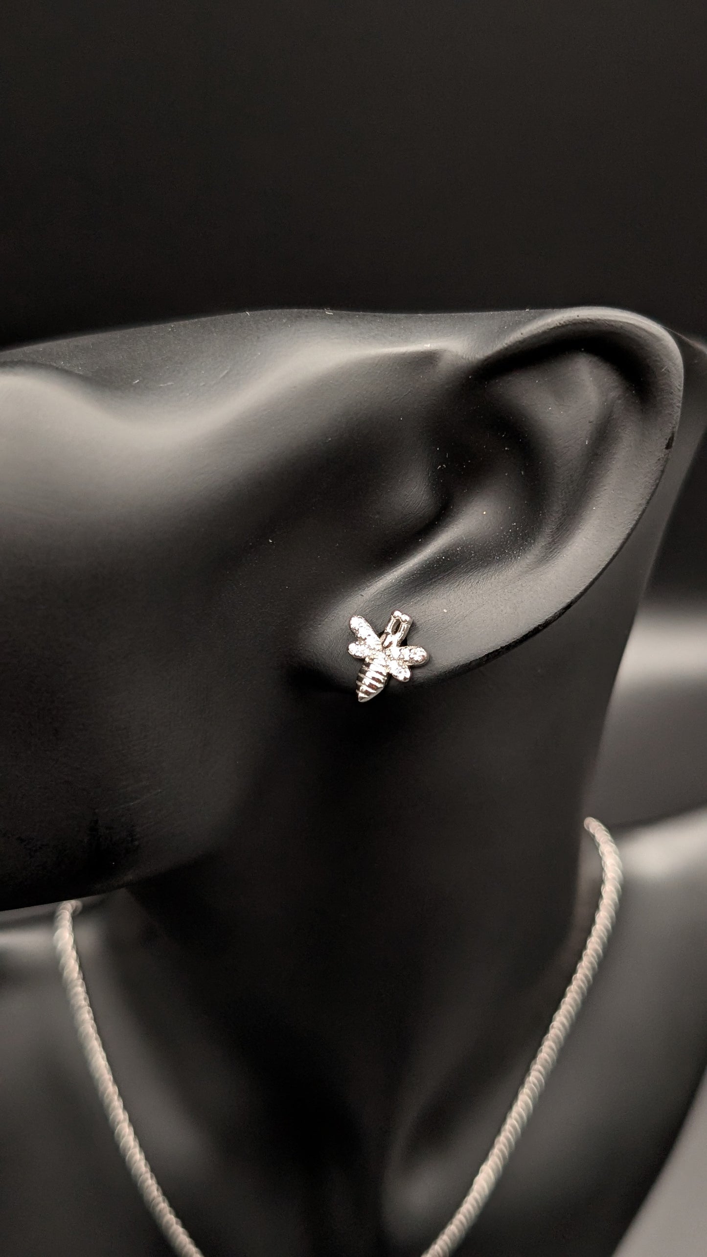 Bee Necklace and Stud Earrings