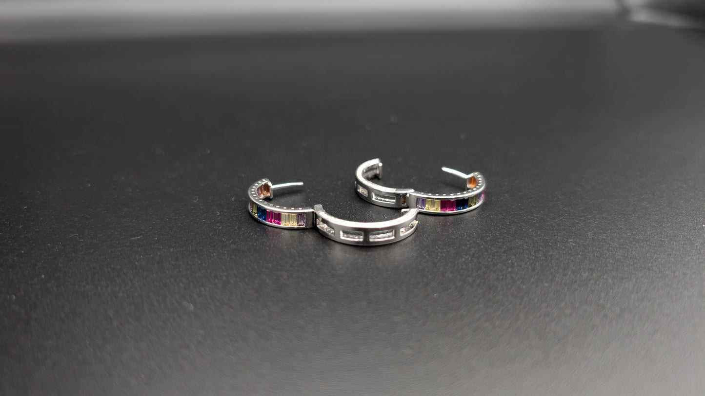 Rainbow Hoop Earrings