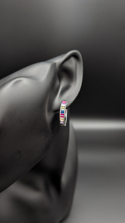 Rainbow Hoop Earrings